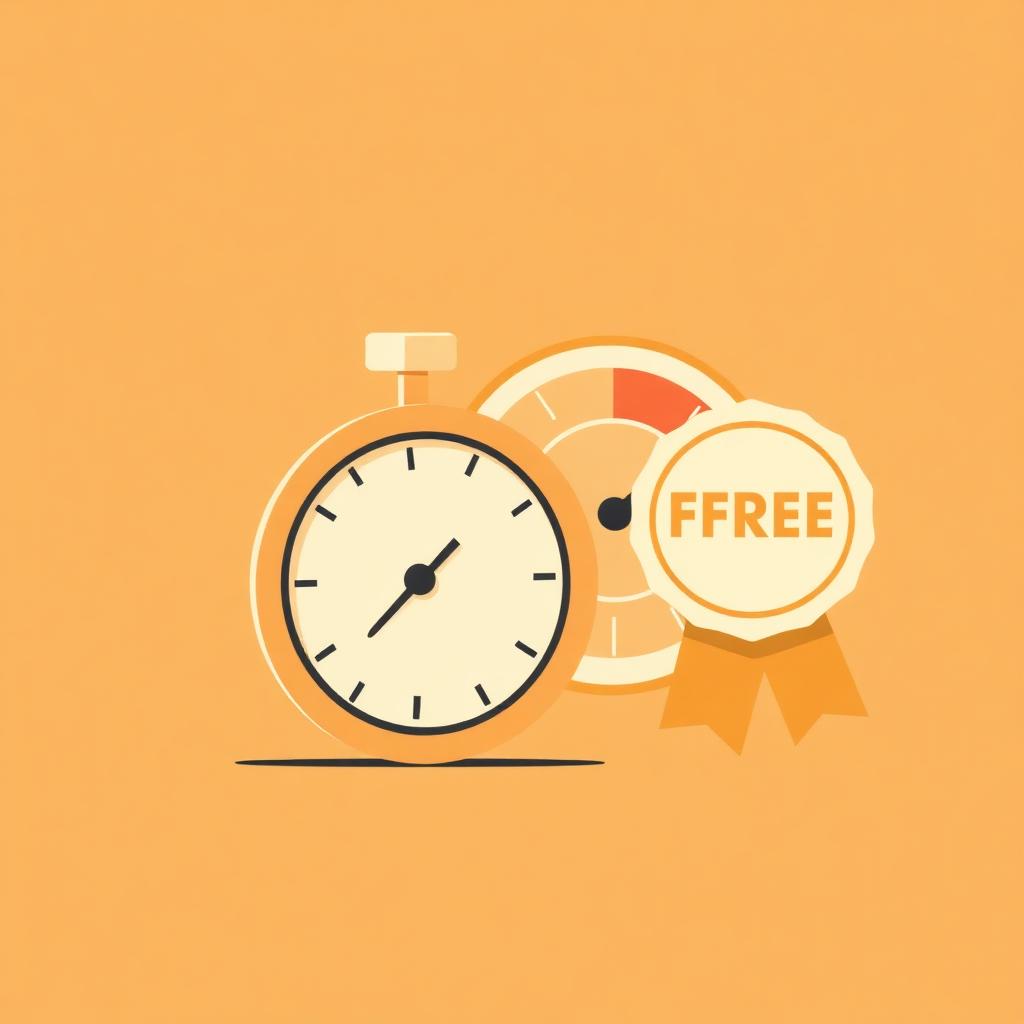 Stopwatch and free badge showing instant free results