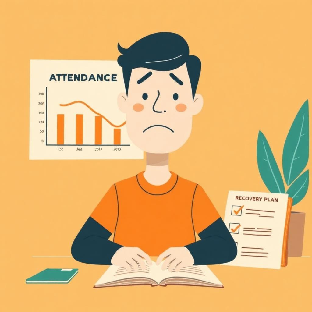 Student making a recovery plan after low attendance